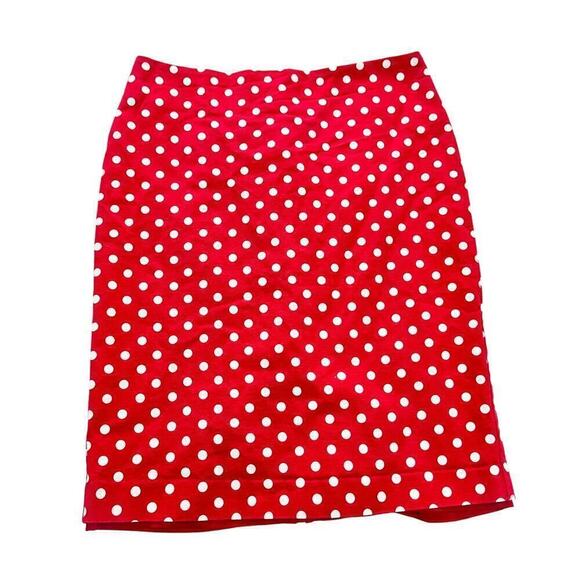 Talbots Red Polka Dot Pencil Straight Skirt Size 4 - Picture 1 of 5